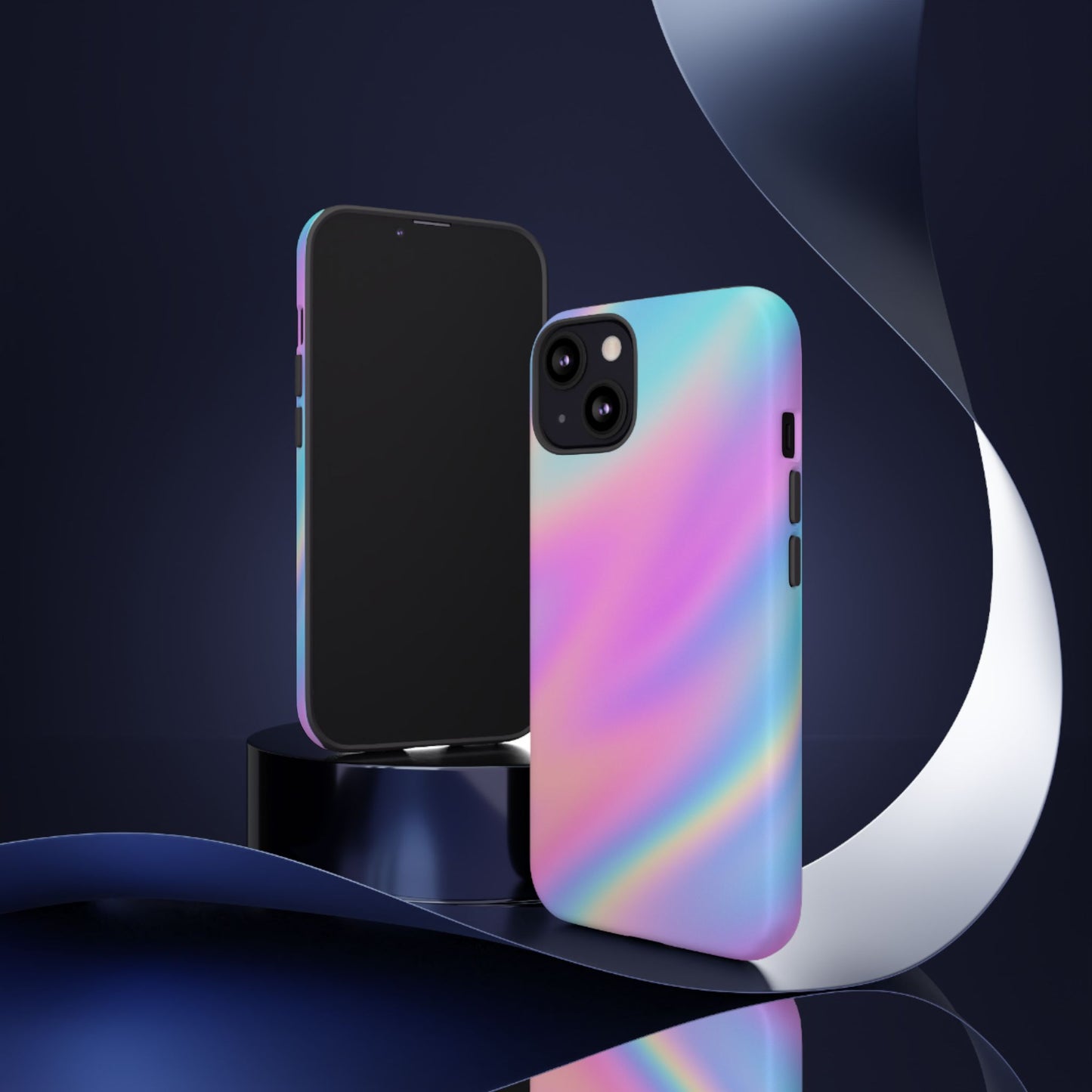 Colorful Holographic Phone Case, Tough Cases for iPhone, Trendy Phone Cover, Unique Gift for Her, Pastel Phone Accessory