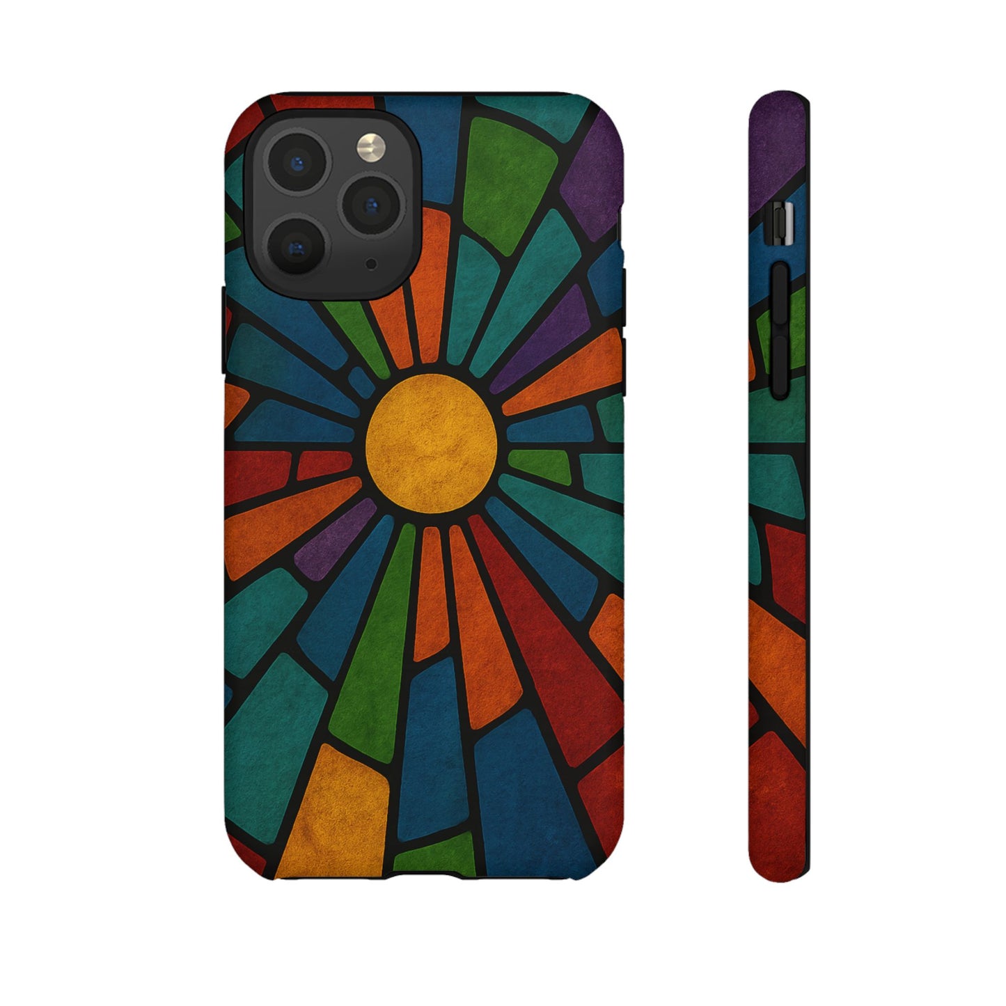 Colorful Stained Glass Phone Case, Tough Cases, Artistic Phone Cover, Vibrant Mobile Accessory, Unique Gift for Art Lovers