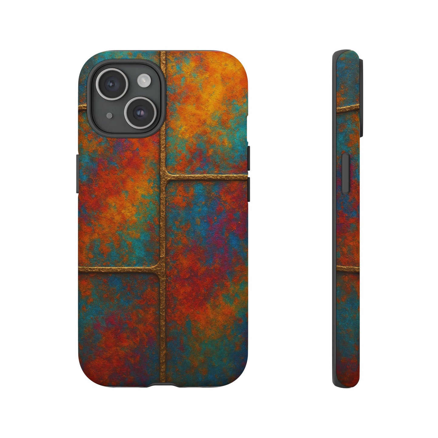 Colorful Textured Phone Case, Vibrant iPhone Cover, Tough Protective Shell, Unique Mobile Accessory, Artisan Phone Protection