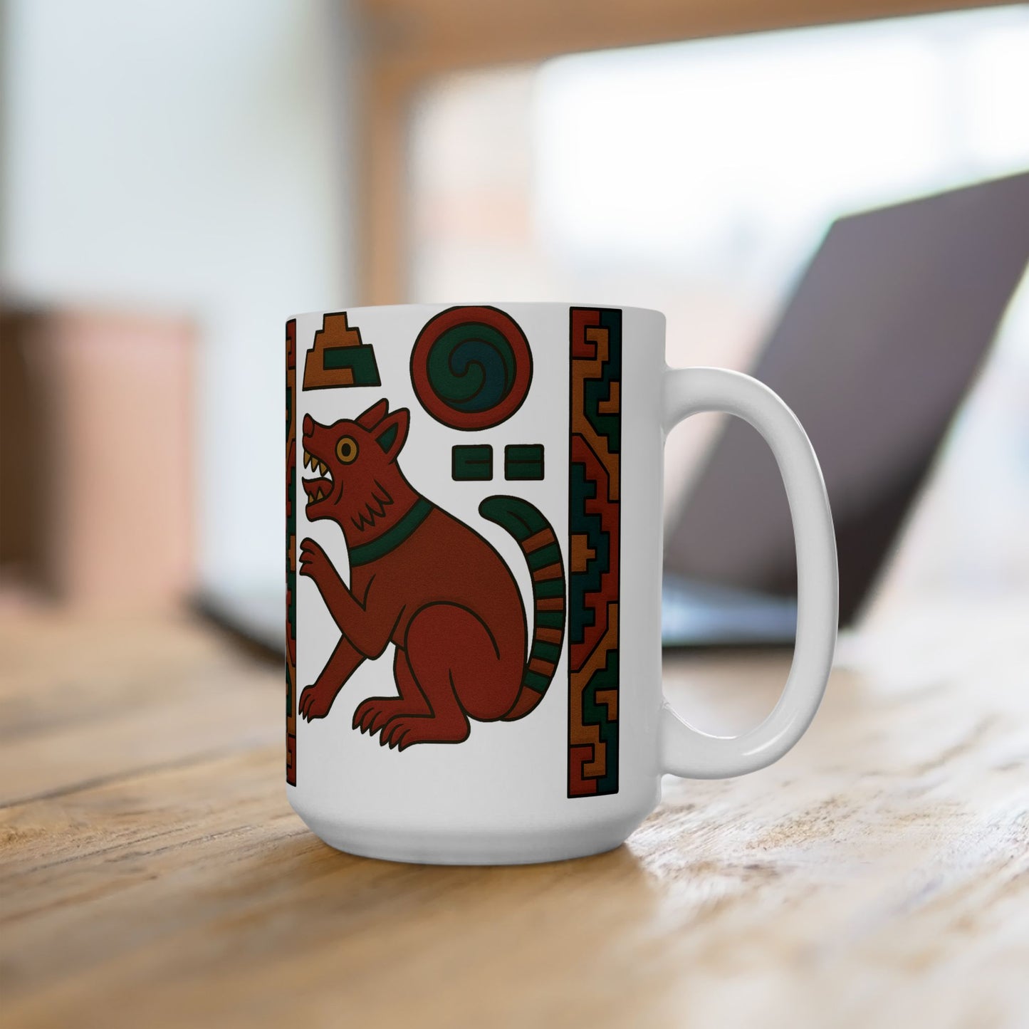 Aztec-Themed Ceramic Mug - Unique Art for Home, Gift for Coffee Lovers, Cultural Gift, Kitchen Decor, Tea Mug, aztec