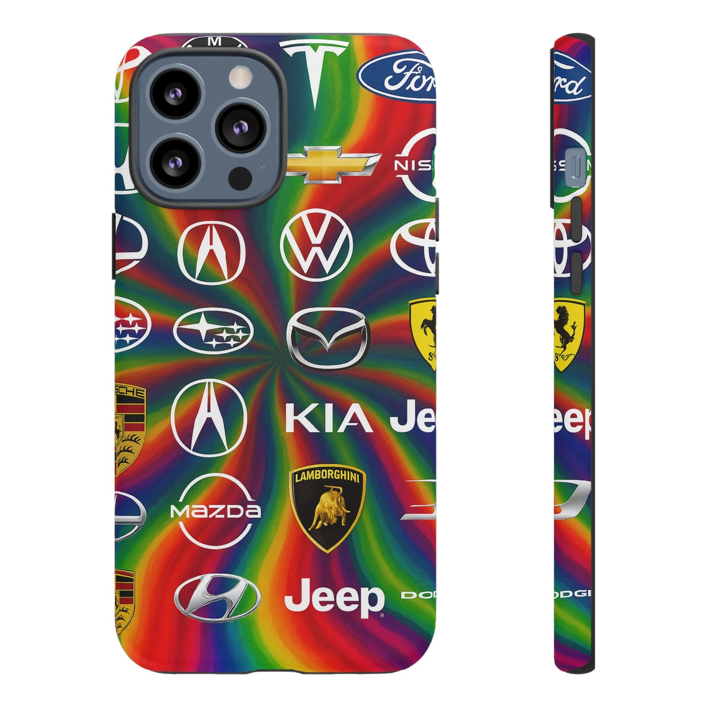 Colorful Car Logos Phone Case - Vibrant Tough Cases for Auto Enthusiasts, Unique Gift for Birthdays, Car Events, and Holidays