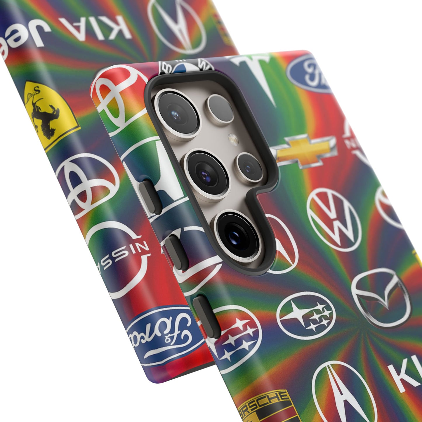 Colorful Car Logos Phone Case - Vibrant Tough Cases for Auto Enthusiasts, Unique Gift for Birthdays, Car Events, and Holidays
