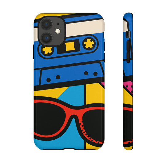 Retro Phone Cases, Colorful Cassette Tape Design, Vintage Music Lover Gift, Fun Accessory for Teens, Stylish Protection Cases