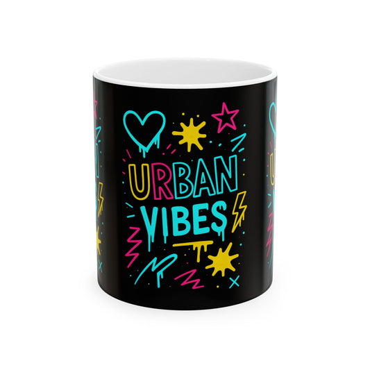 Urban Vibes Ceramic Mug | Colorful Street Art Design | Gift for Coffee Lovers, Home Decor, Birthday, Urban Style