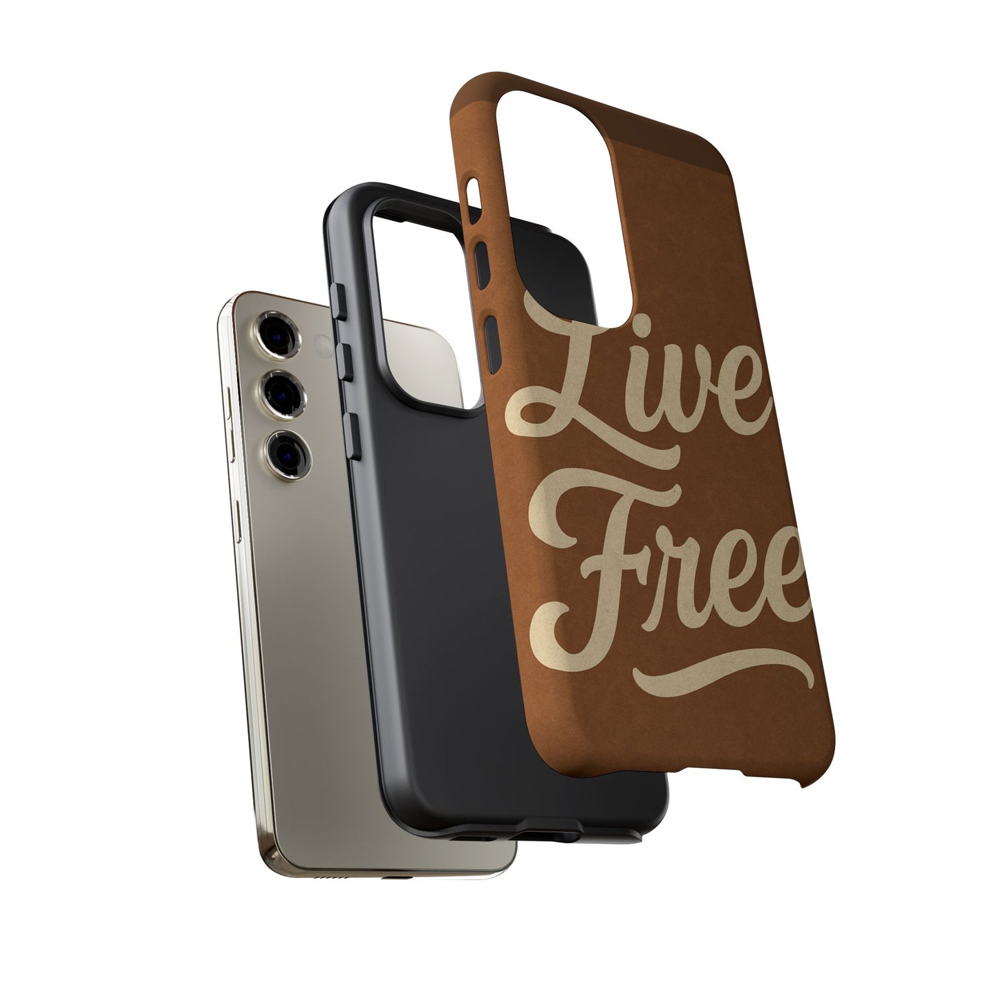 Live Free Phone Case, Tough Cases, Inspirational Phone Accessories, Gift for Adventurers, Customizable Design, Unique Tech Gifts