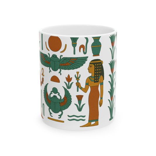 Egyptian Revival Ceramic Mug, Vintage Art Mug, Gift for Egypt Enthusiasts, Decorative Kitchenware, Coffee Cup, Unique Home Decor, 11oz, 15oz, Egyptian