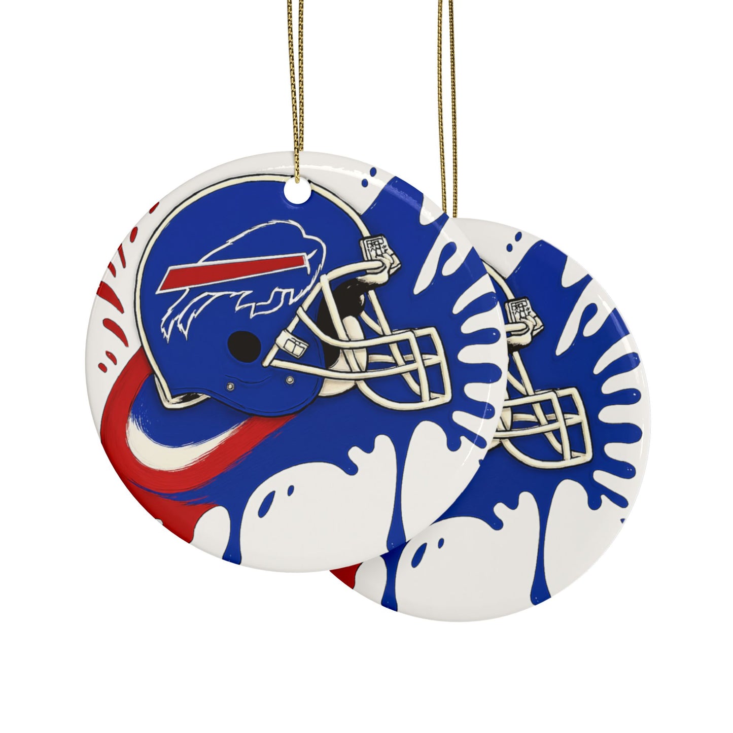 Buffalo Bills Ceramic Ornaments, NFL Holiday Decor, Sports Tree Ornaments, Fan Gift, Football Christmas Decorations
