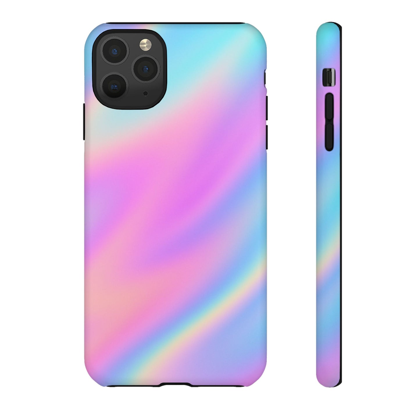 Colorful Holographic Phone Case, Tough Cases for iPhone, Trendy Phone Cover, Unique Gift for Her, Pastel Phone Accessory