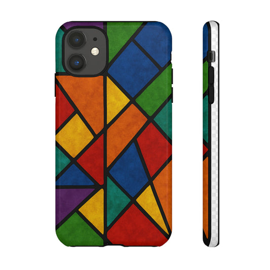Colorful Phone Case, Stained Glass Pattern, Artistic Phone Cover, Unique Smartphone Protection, Vibrant Gift for All Occasions