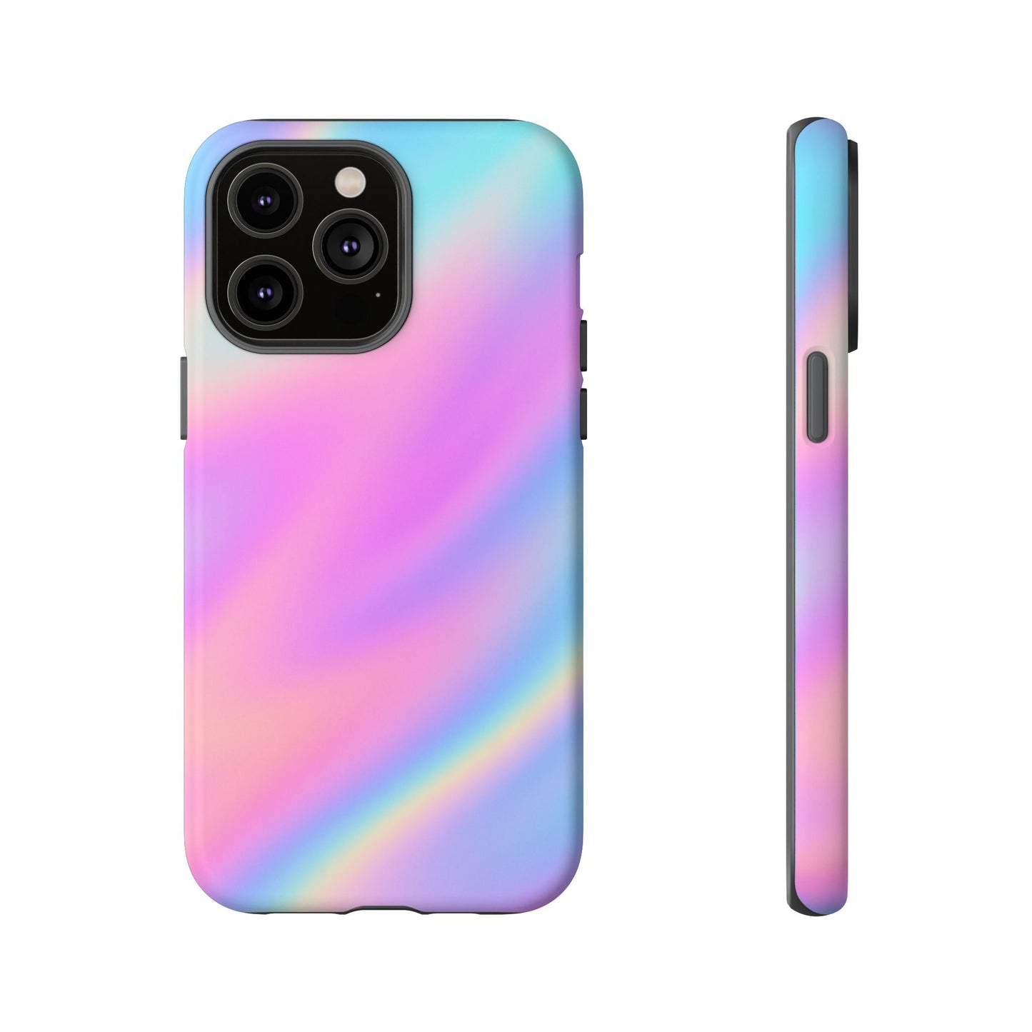 Colorful Holographic Phone Case, Tough Cases for iPhone, Trendy Phone Cover, Unique Gift for Her, Pastel Phone Accessory