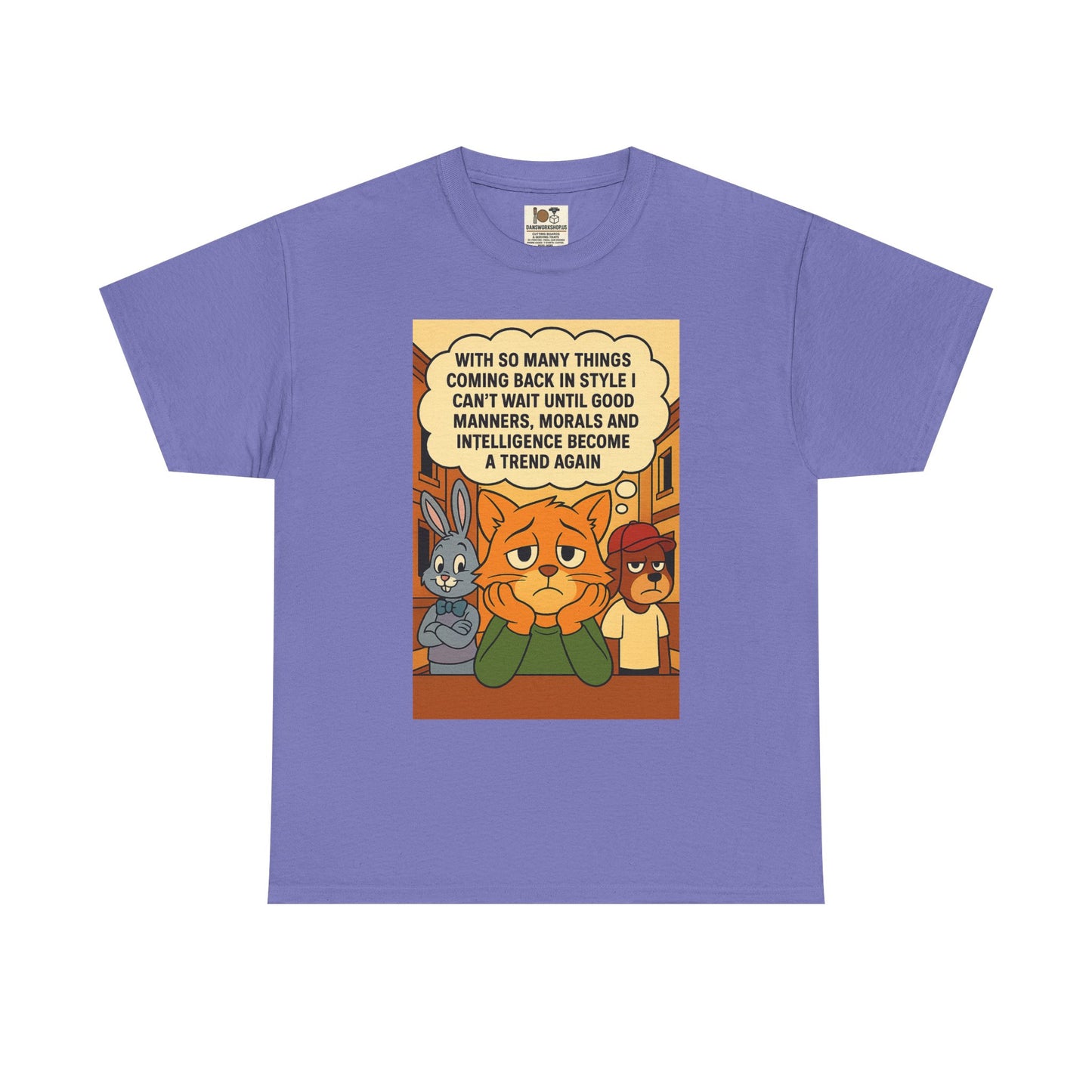 Funny Cat Tee, Unisex Heavy Cotton T-Shirt, Gift for Cat Lovers, Trendy Humor Shirt, Casual Everyday Wear, Unique Animal Design