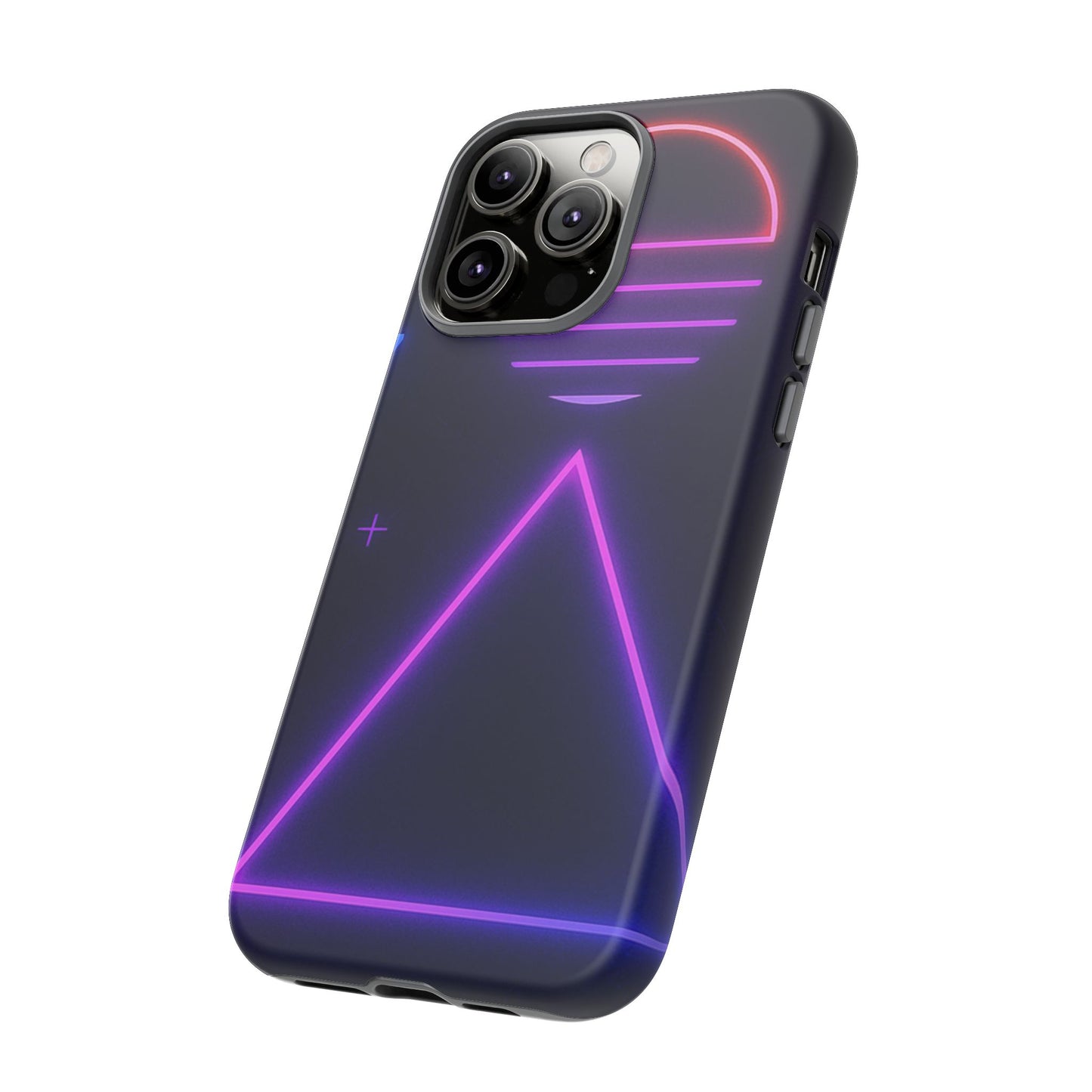 Retro Neon Phone Case, Tough Cases for iPhone, 80s Aesthetic Phone Cover, Abstract Neon Design, Gift for Tech Lovers