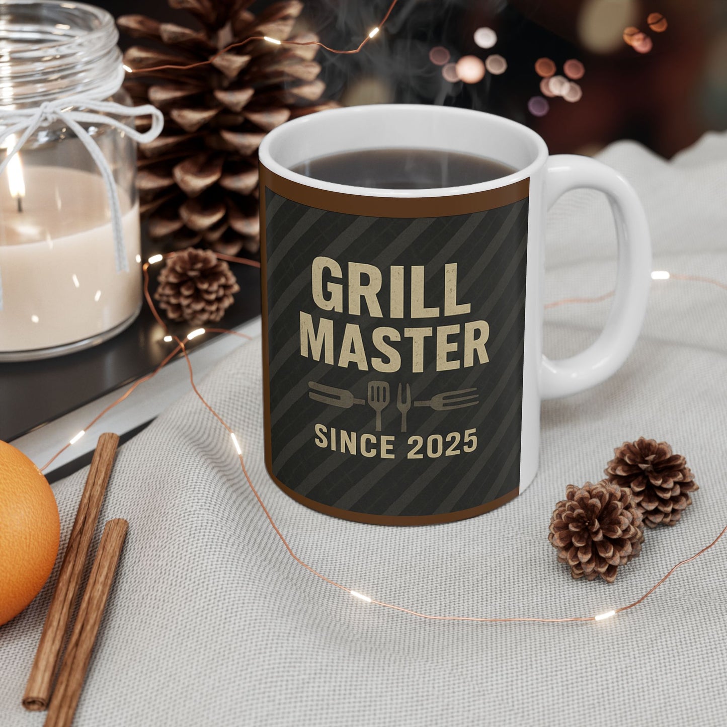Grill Master Ceramic Mug - Perfect Gift for BBQ Lovers, Coffee Enthusiasts, Father's Day, Home Decor, Kitchen Essentials