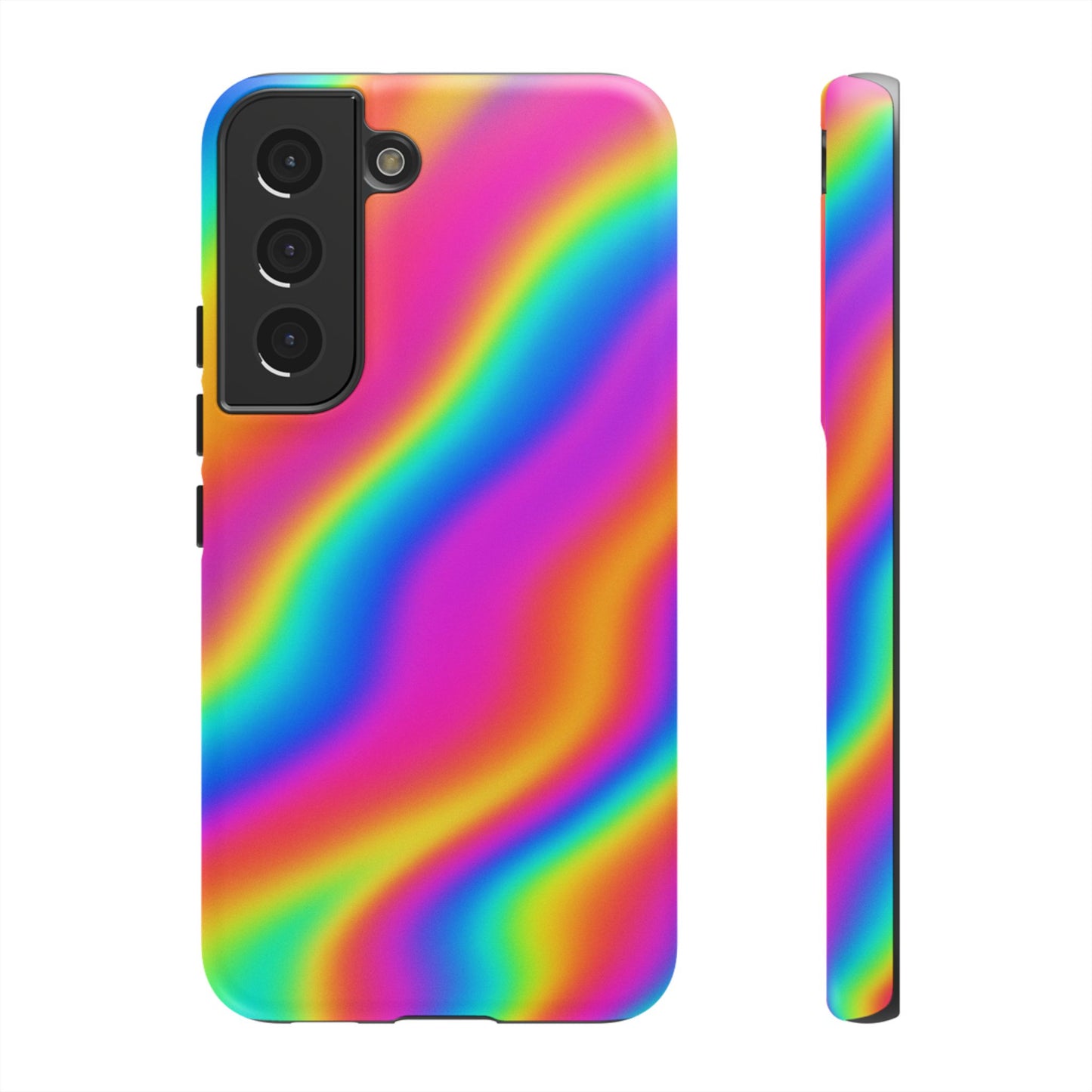 Rainbow Wavy Phone Case - Colorful Tough Cases for Stylish Protection, LGBTQ+ Pride Gift, Trendy Phone Accessory, Birthday, Holiday Present