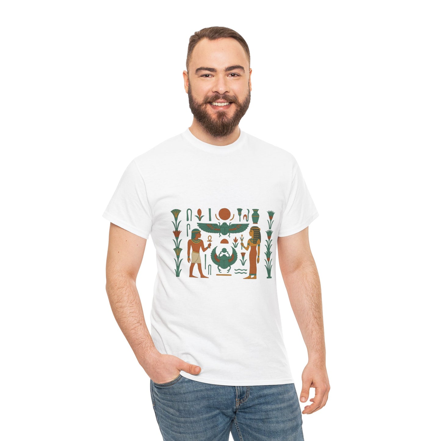 Bohemian Graphic Tee, Unisex Cotton T-Shirt for Every Day, Festival Wear, Gift for Friends, Casual Style, Art Vibe Tee, Egyptian