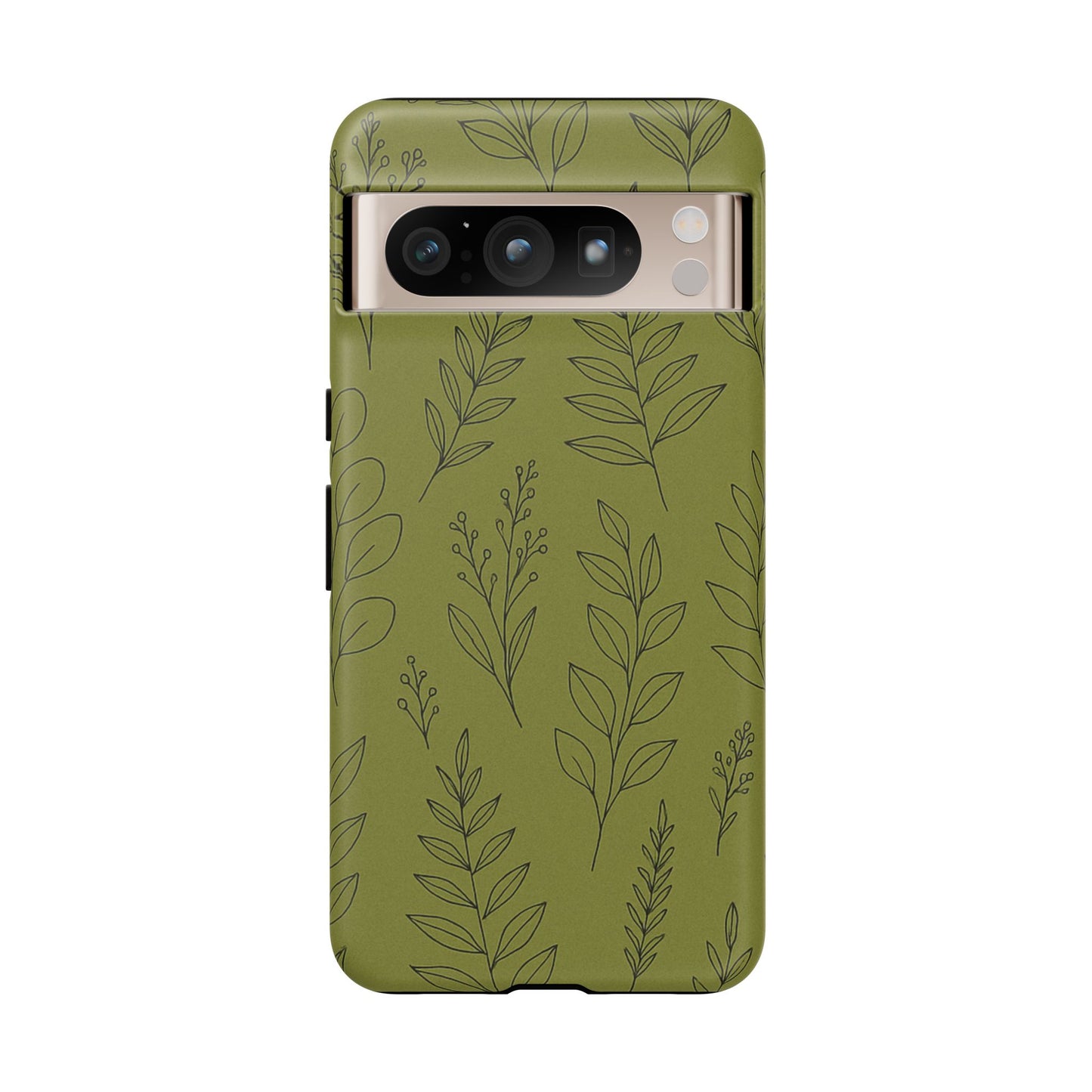 Stylish Phone Case, Botanical Design, Tough Phone Cover, Green Floral Case, Nature Inspired Gift, Eco-Friendly Accessory
