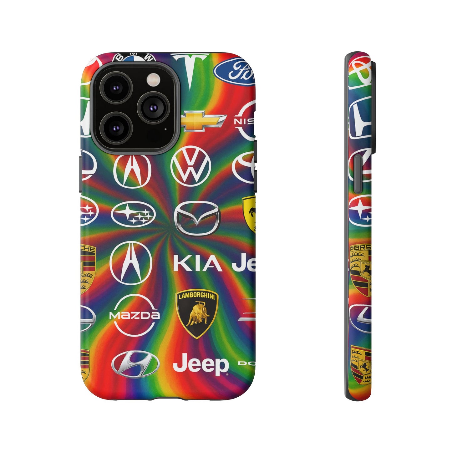Colorful Car Logos Phone Case - Vibrant Tough Cases for Auto Enthusiasts, Unique Gift for Birthdays, Car Events, and Holidays