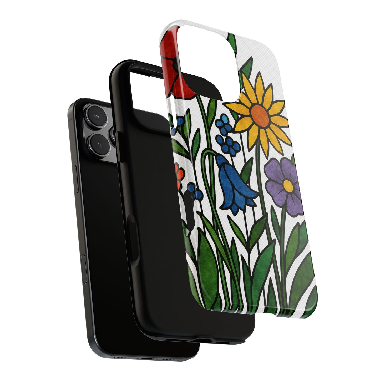 Floral Phone Case, Vibrant Flower Design, Tough Protection, Gift for Nature Lovers, Spring Decor