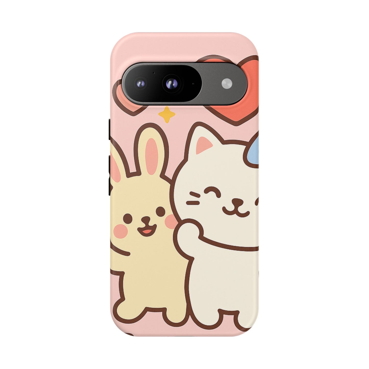 Cute Animal Phone Case -Tough Cases with Bunny and Cat Design, Kawaii Gift for Kids, Birthday, Everyday Use, Phone Accessories, teenage girl