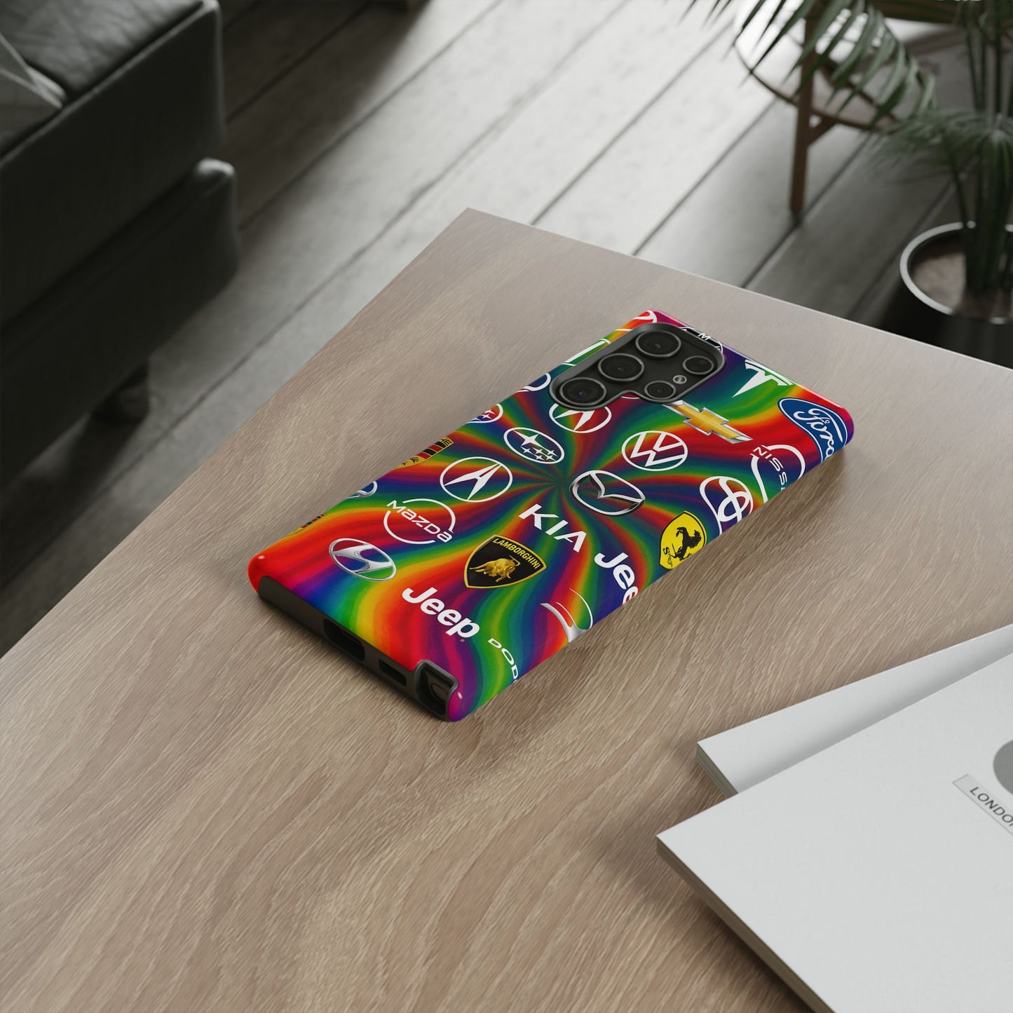 Colorful Car Logos Phone Case - Vibrant Tough Cases for Auto Enthusiasts, Unique Gift for Birthdays, Car Events, and Holidays