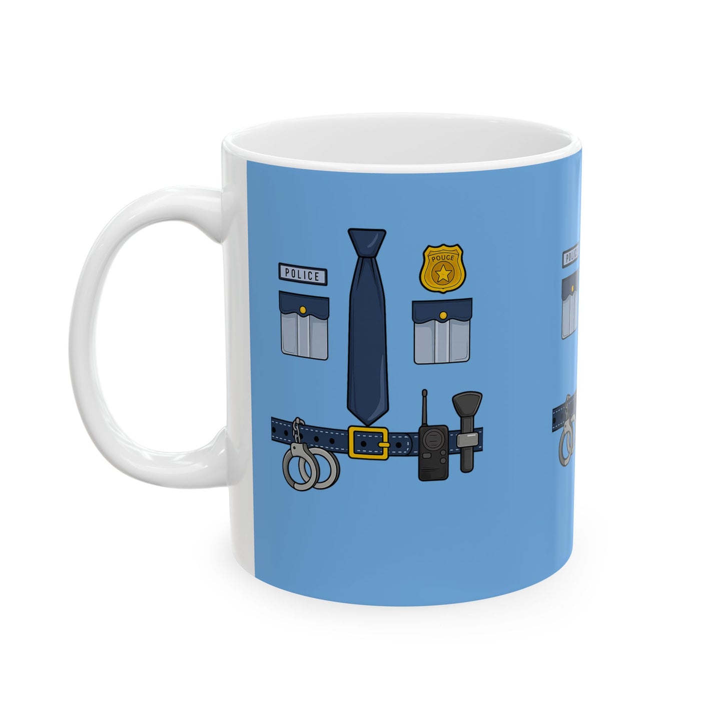 Police-Themed Ceramic Mug: Law Enforcement Gift, Cop Appreciation, Blue Line Support, Funny Police Coffee Cup, Officer Present
