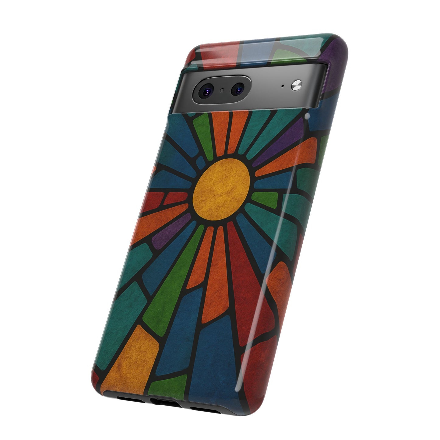 Colorful Stained Glass Phone Case, Tough Cases, Artistic Phone Cover, Vibrant Mobile Accessory, Unique Gift for Art Lovers