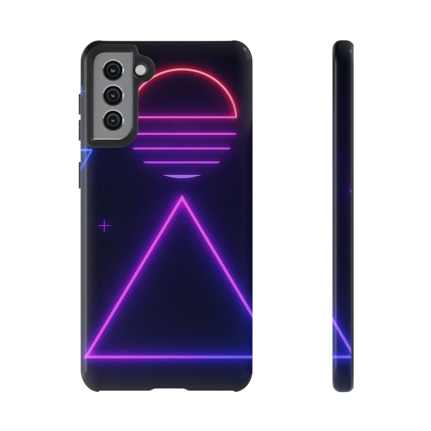 Retro Neon Phone Case, Tough Cases for iPhone, 80s Aesthetic Phone Cover, Abstract Neon Design, Gift for Tech Lovers