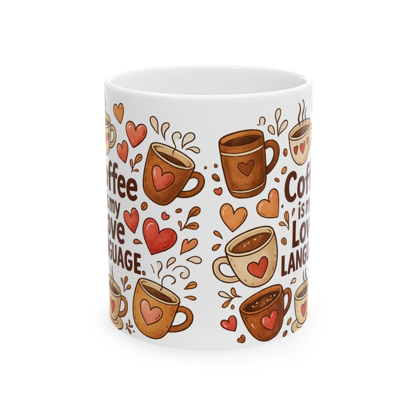 Coffee Love Ceramic Mug - Perfect for Valentine's Day, Gift for Coffee Lovers, Heartfelt Home Décor, Cute Kitchenware, Inspirational [...]
