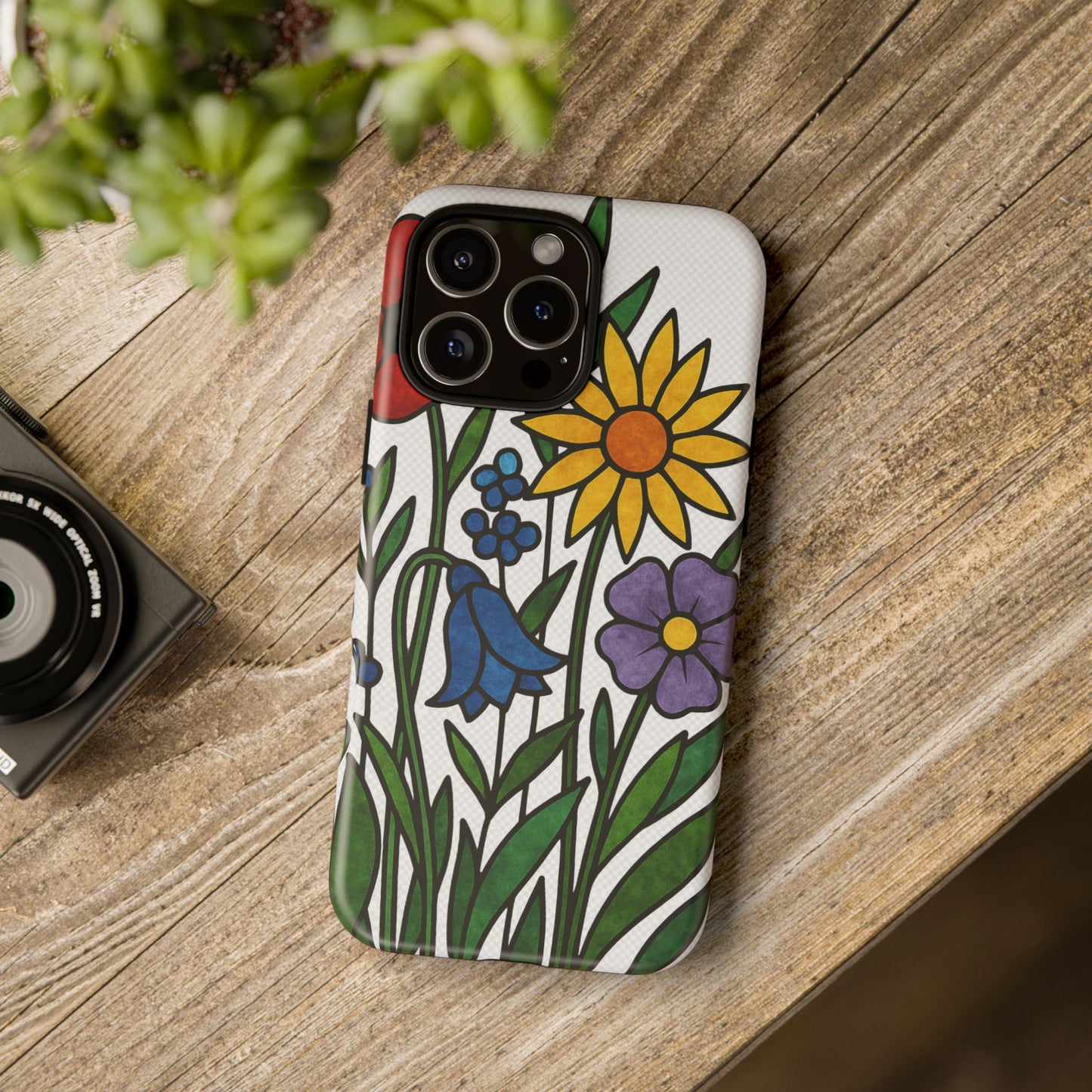 Floral Phone Case, Vibrant Flower Design, Tough Protection, Gift for Nature Lovers, Spring Decor