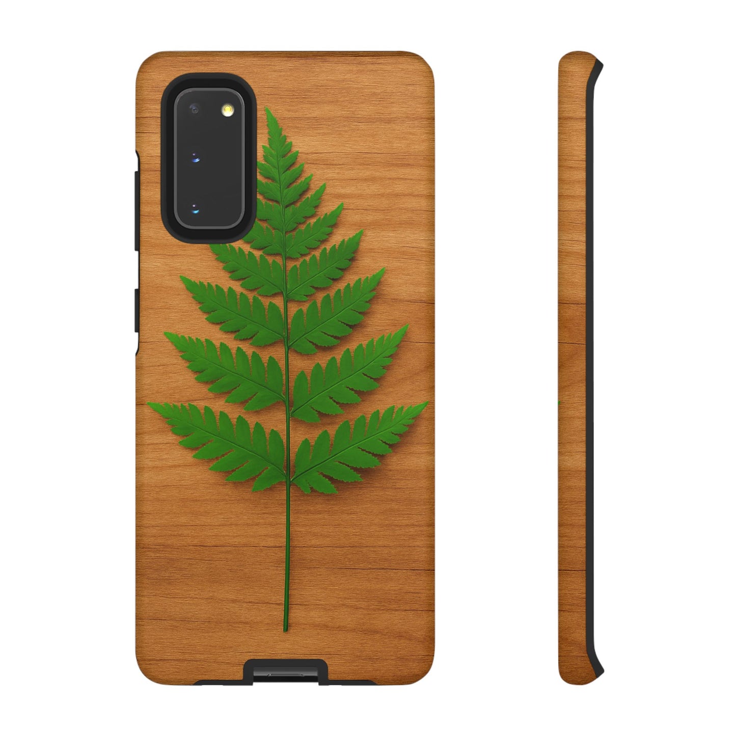 Wooden Fern Phone Case - Eco-Friendly Tough Cases for Nature Lovers, Unique Gift, Customizable Design, Nature-Themed Accessories