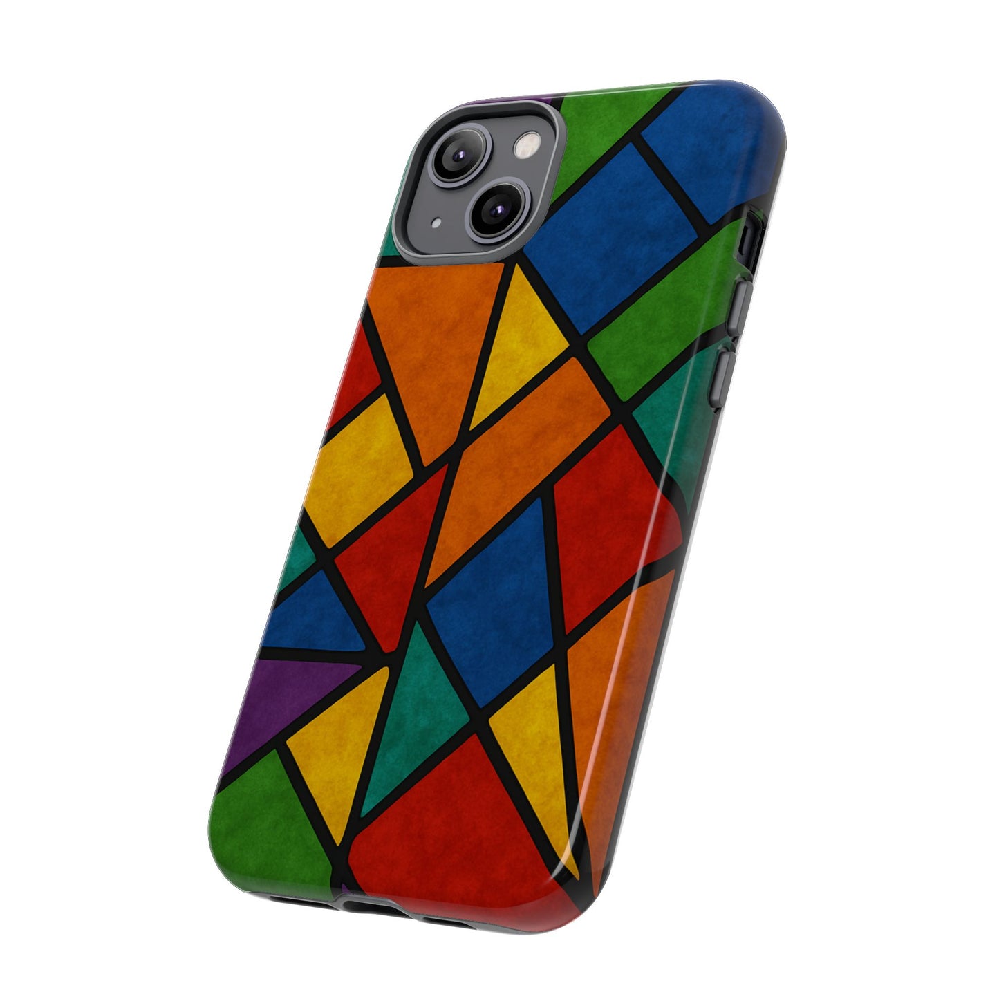 Colorful Phone Case, Stained Glass Pattern, Artistic Phone Cover, Unique Smartphone Protection, Vibrant Gift for All Occasions