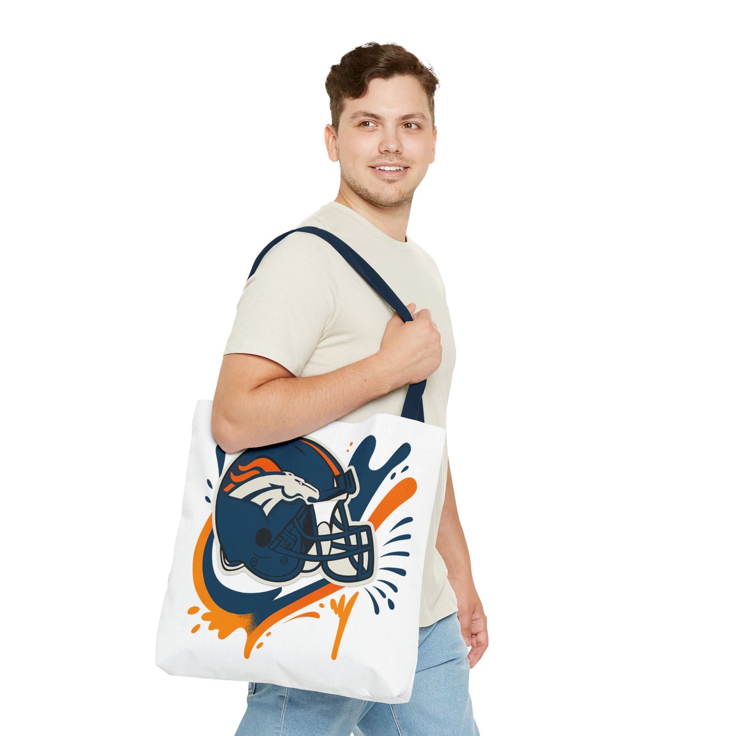 Denver Broncos Sports Tote Bag, Game Day Tote, Football Fan Gift, NFL Accessories, Team Spirit Bag, AOP Design