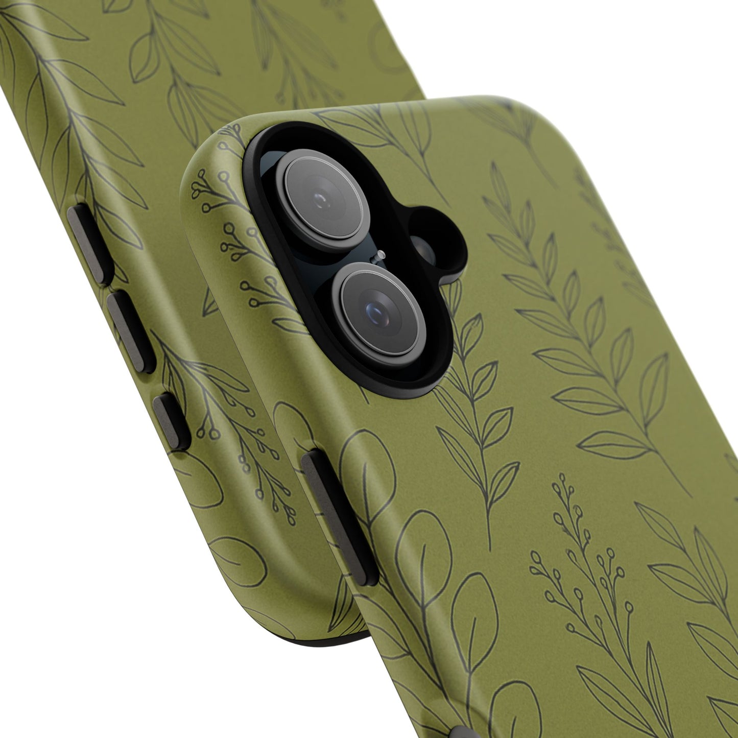 Stylish Phone Case, Botanical Design, Tough Phone Cover, Green Floral Case, Nature Inspired Gift, Eco-Friendly Accessory