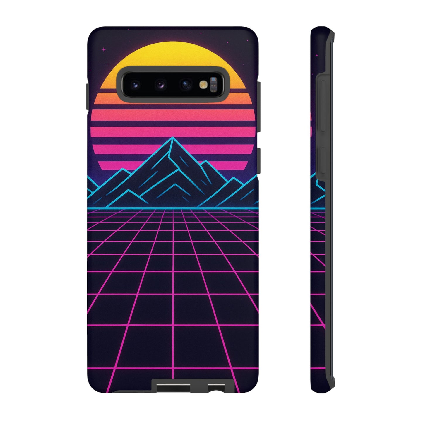 Retro Sunset Phone Case, Vintage Neon Case, 80s Aesthetic Cover, Gift for Tech Lovers, Unique Phone Accessories