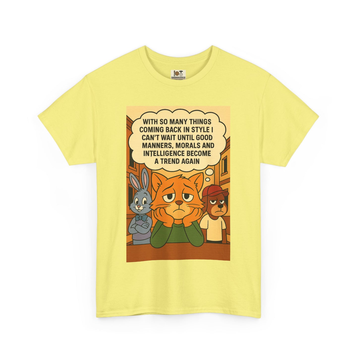 Funny Cat Tee, Unisex Heavy Cotton T-Shirt, Gift for Cat Lovers, Trendy Humor Shirt, Casual Everyday Wear, Unique Animal Design