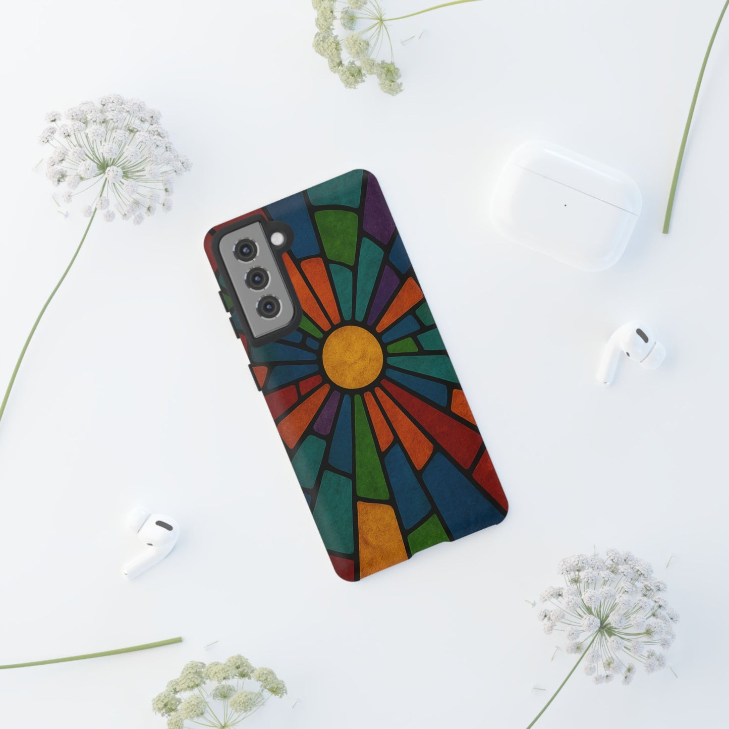 Colorful Stained Glass Phone Case, Tough Cases, Artistic Phone Cover, Vibrant Mobile Accessory, Unique Gift for Art Lovers