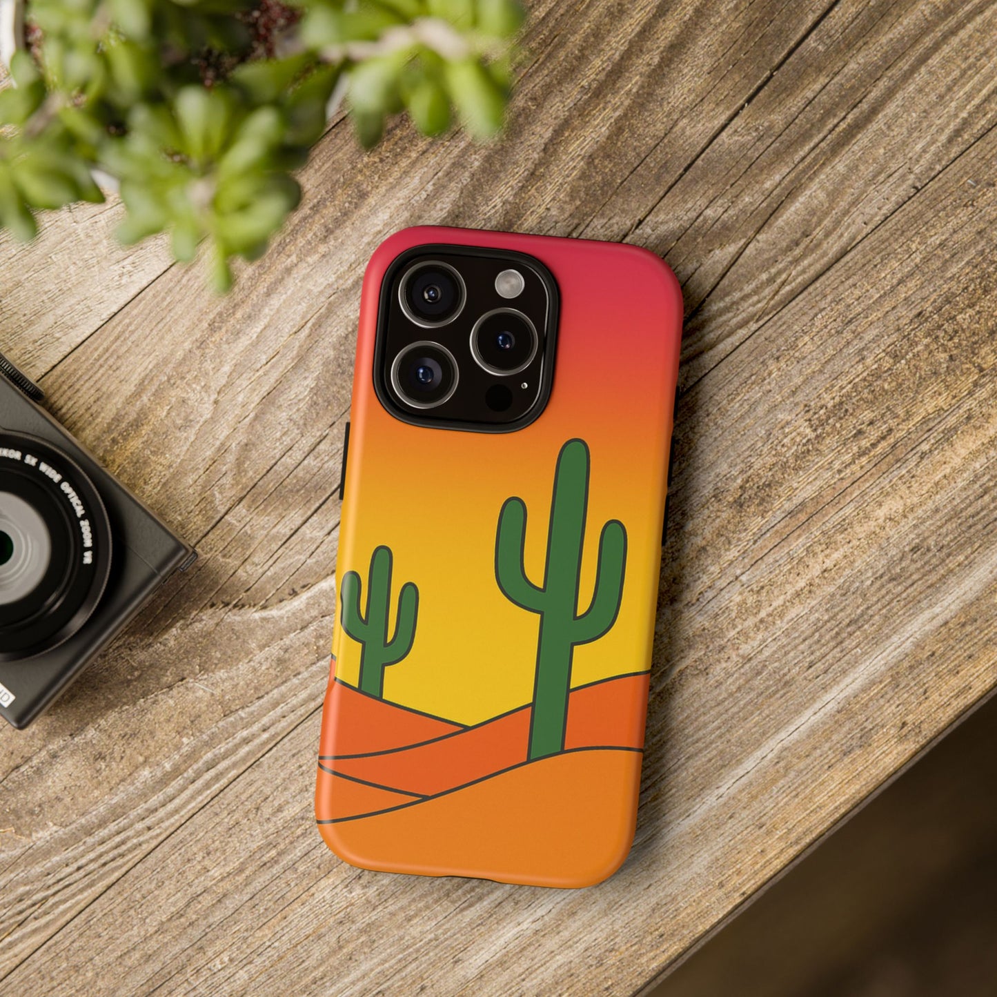 Desert Vibes Phone Case, Tough Cases, Cactus Design, Colorful Phone Cover, Summer Aesthetic, Unique Gift Idea