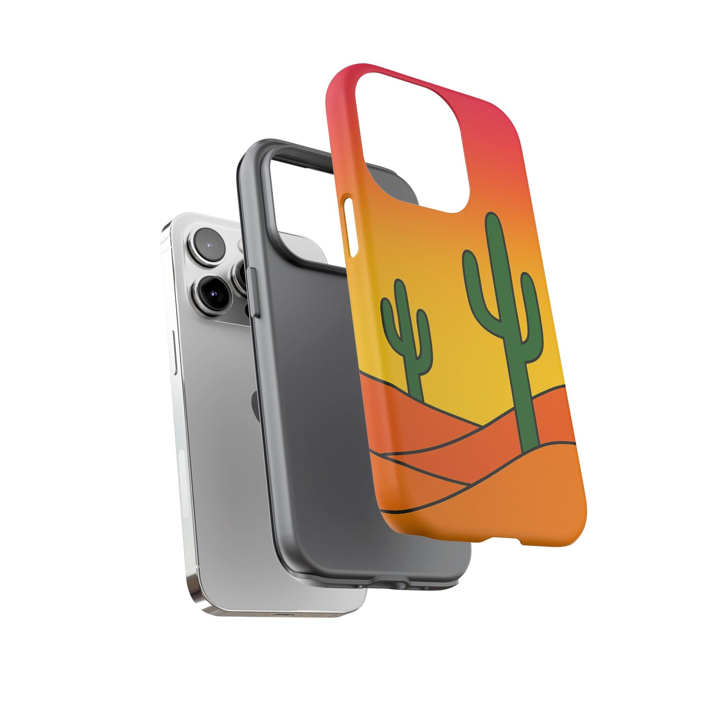 Desert Vibes Phone Case, Tough Cases, Cactus Design, Colorful Phone Cover, Summer Aesthetic, Unique Gift Idea