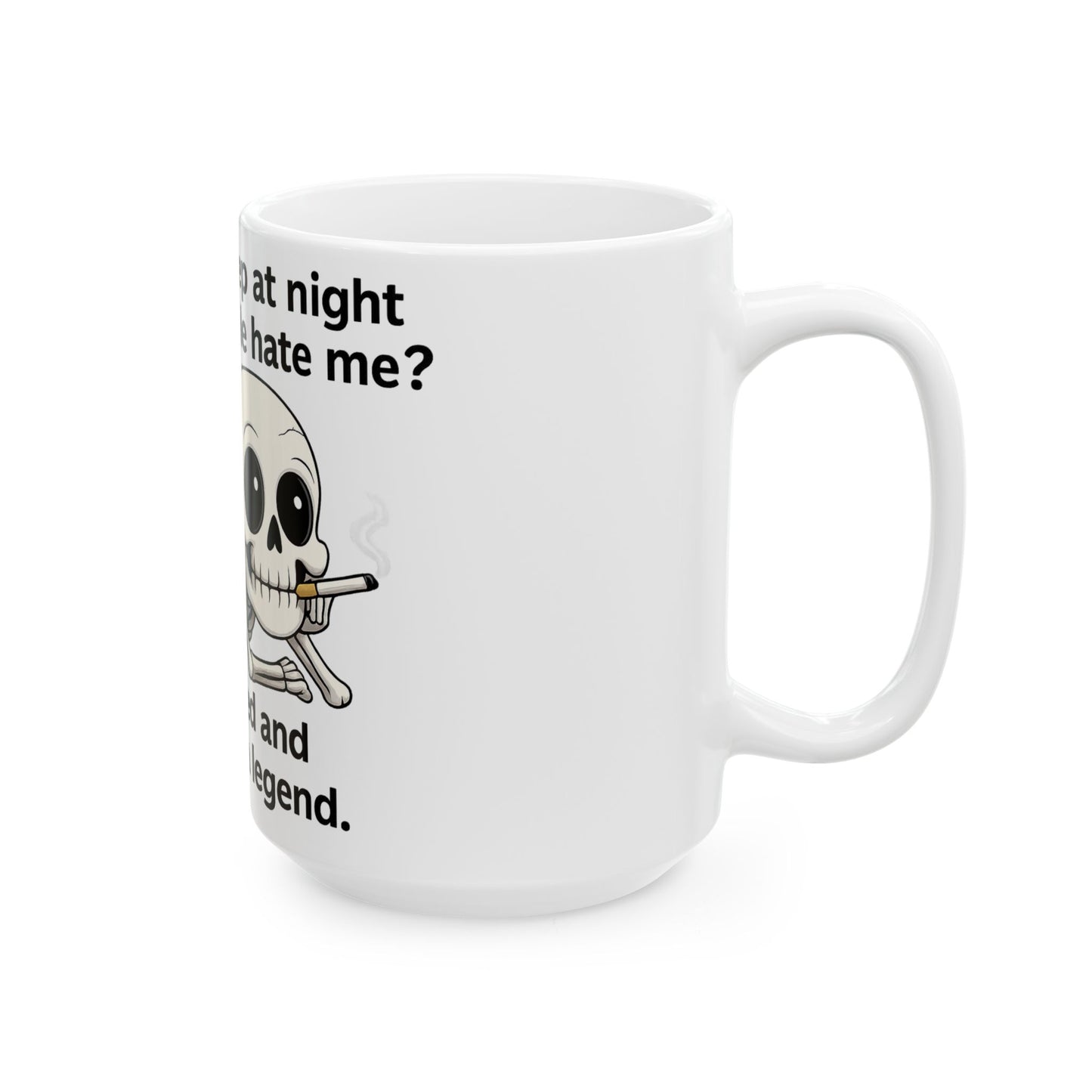Funny Skeleton Mug - 11oz & 15oz | Humorous Gift for Halloween, Coffee Lovers, Sleep Enthusiasts, Birthday Present, Quirky Home Decor