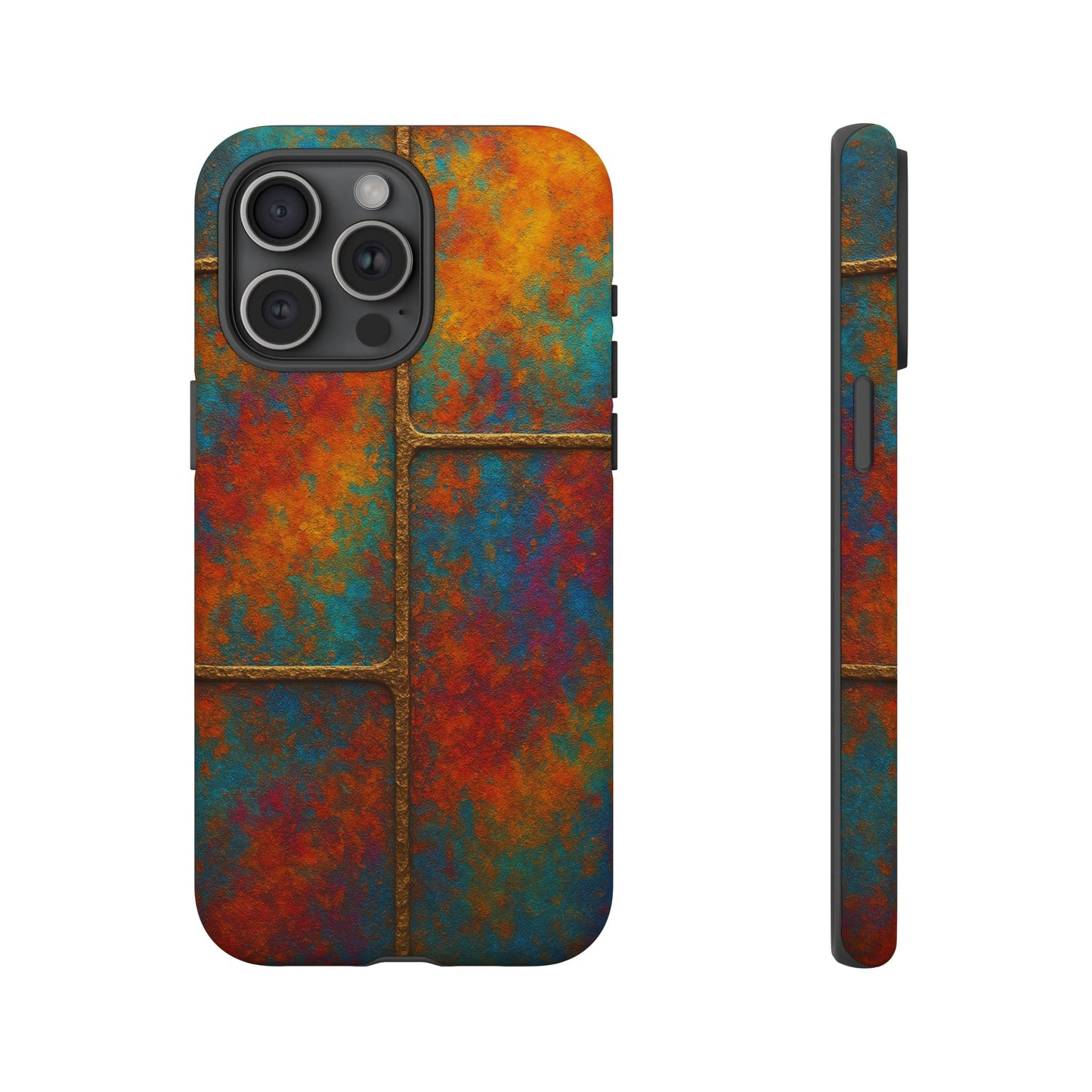Colorful Textured Phone Case, Vibrant iPhone Cover, Tough Protective Shell, Unique Mobile Accessory, Artisan Phone Protection
