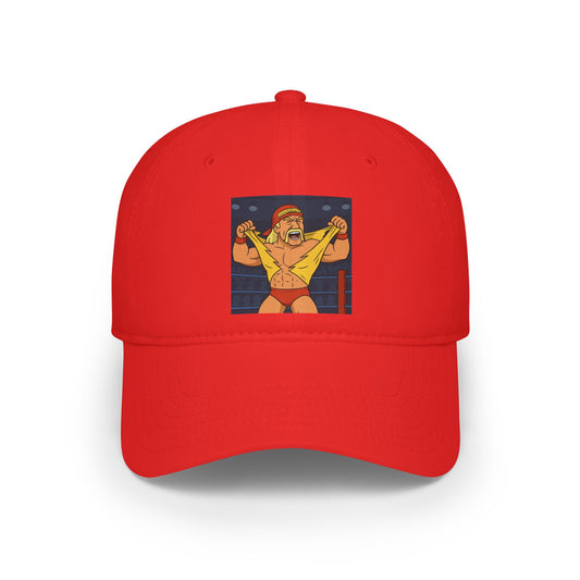 Vibrant Wrestling Cap, Fun Low Profile Baseball Cap for Sports Fans, Gift for Wrestlers, Birthday, Casual Wear, Unique Summer Hat, hulk hogan