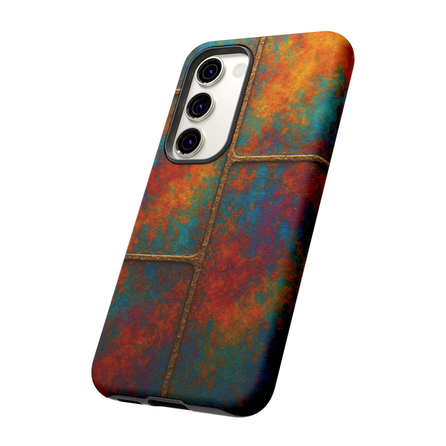Colorful Textured Phone Case, Vibrant iPhone Cover, Tough Protective Shell, Unique Mobile Accessory, Artisan Phone Protection