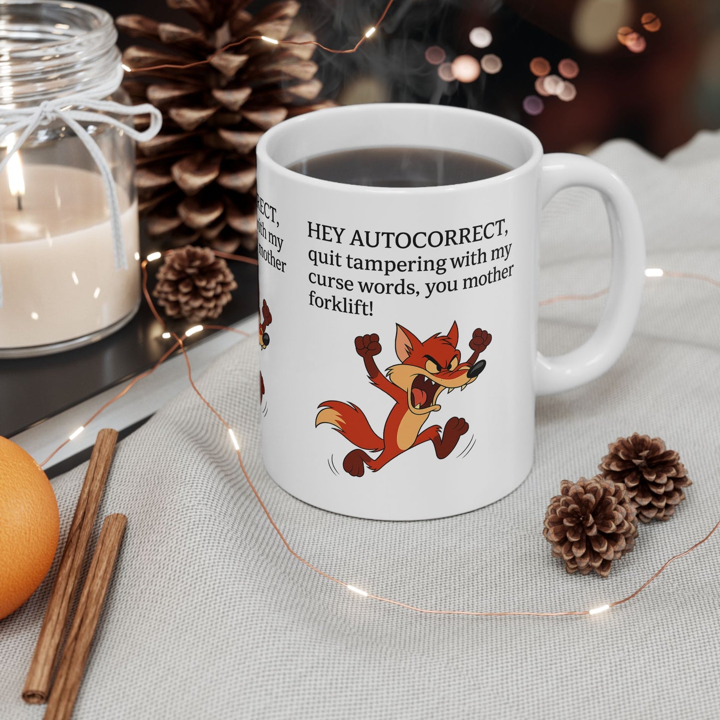 Funny Autocorrect Ceramic Mug, Gift for Friends, Cute Coffee Mug, Office Humor Cup, Quirky Tea Mug, Playful Kitchen Decor