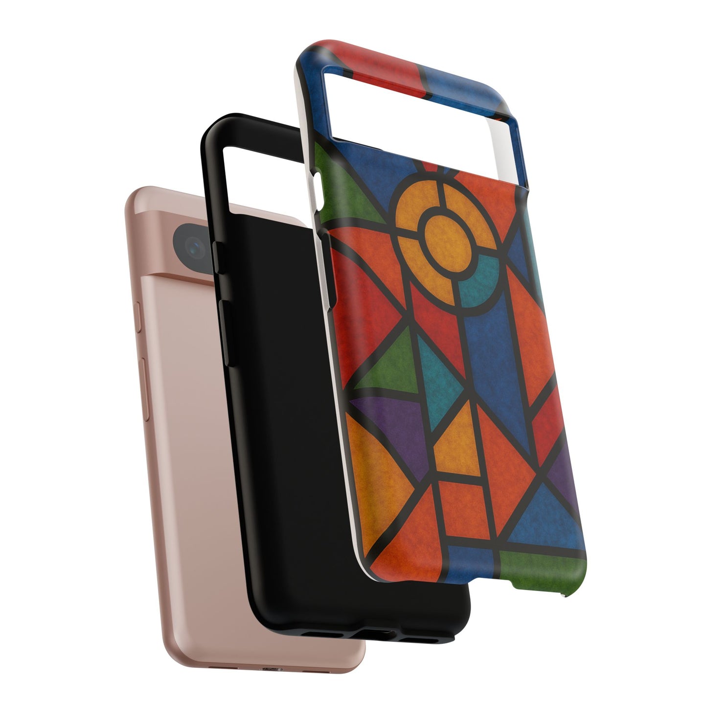Colorful Stained Glass Phone Case, Artistic Phone Cover, Vibrant Protective Case, Unique Gift for Art Lovers, Stylish Smartphone Accessory