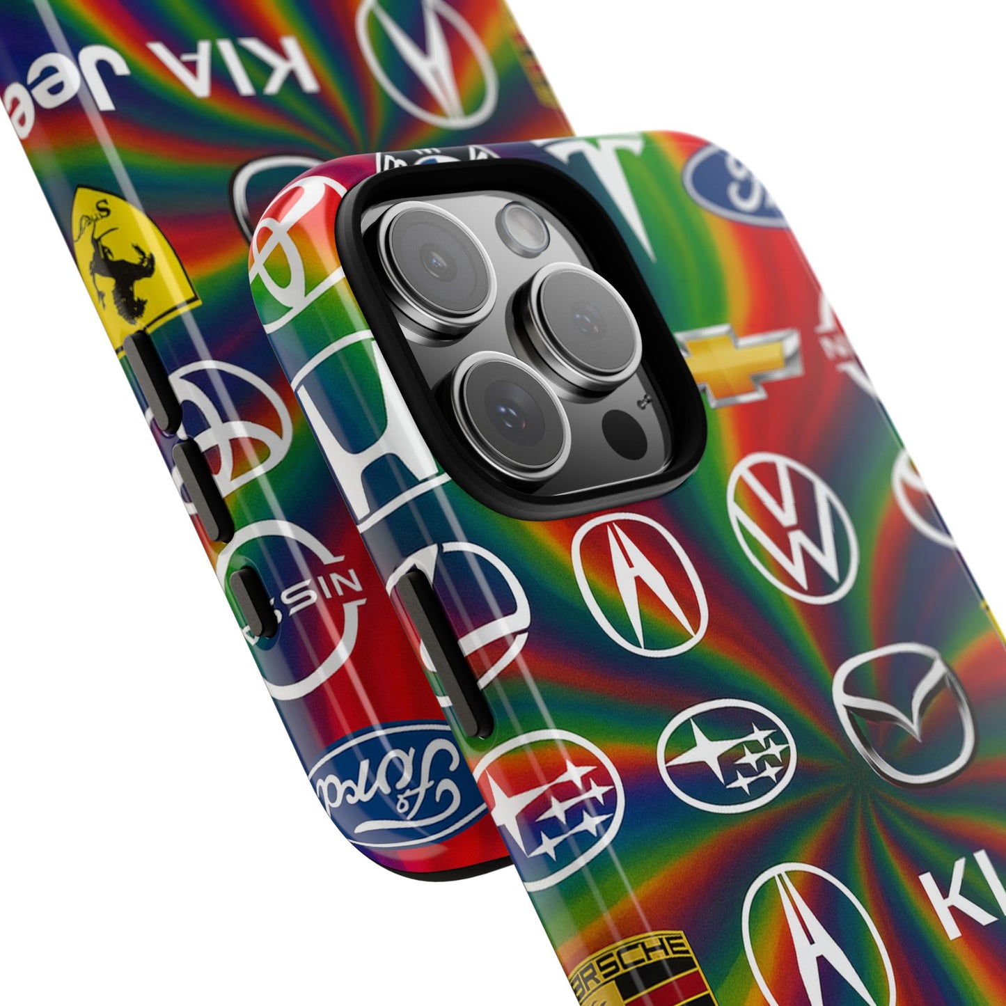 Colorful Car Logos Phone Case - Vibrant Tough Cases for Auto Enthusiasts, Unique Gift for Birthdays, Car Events, and Holidays