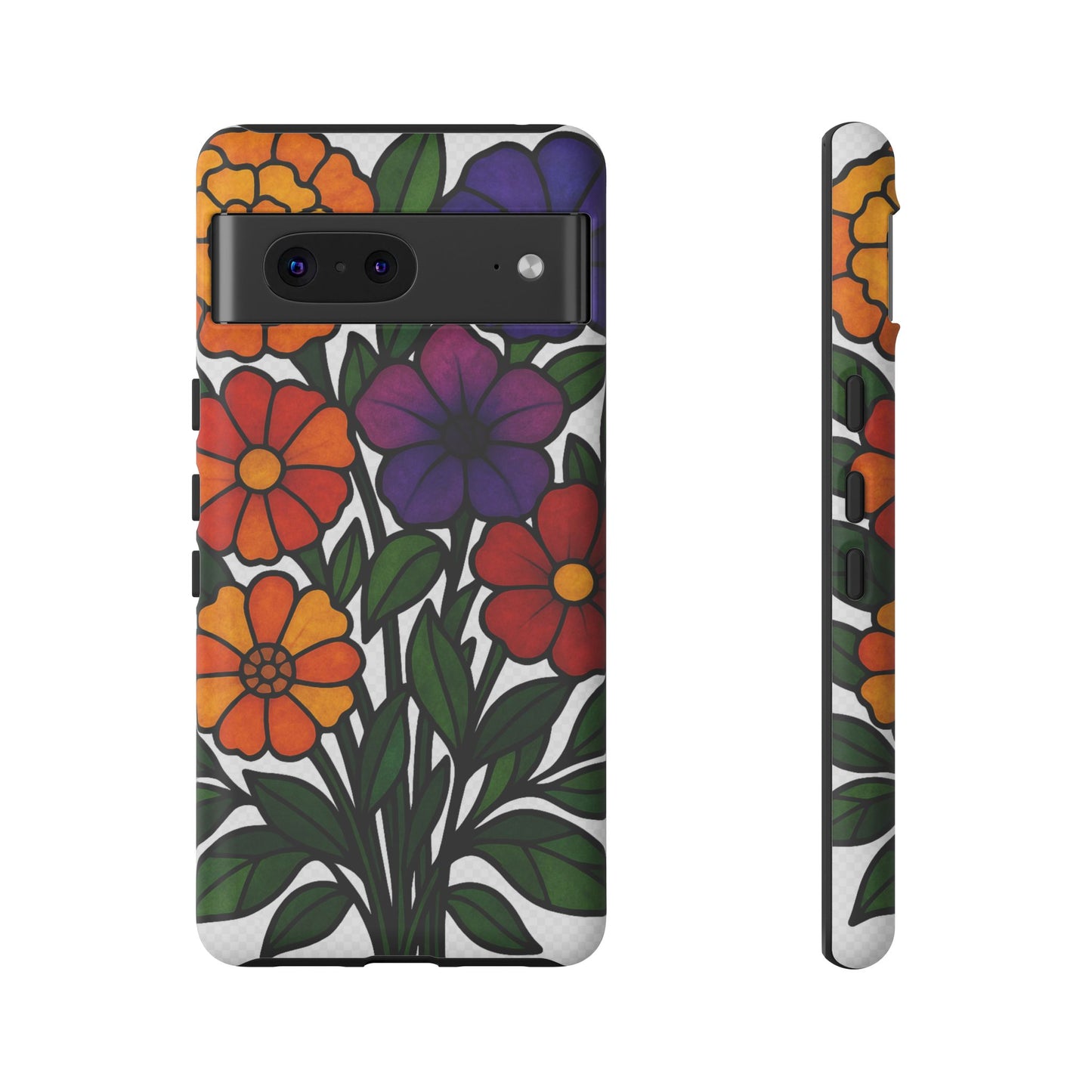 Floral Phone Case, Tough Cases with Colorful Flower Design, Gift for Flower Lovers, Summer Accessories, Trendy Phone Cover
