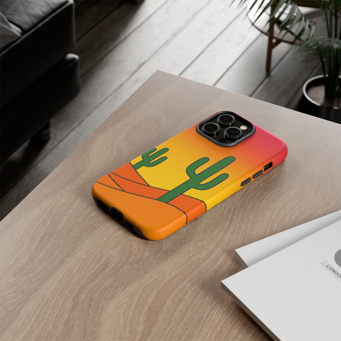 Desert Vibes Phone Case, Tough Cases, Cactus Design, Colorful Phone Cover, Summer Aesthetic, Unique Gift Idea