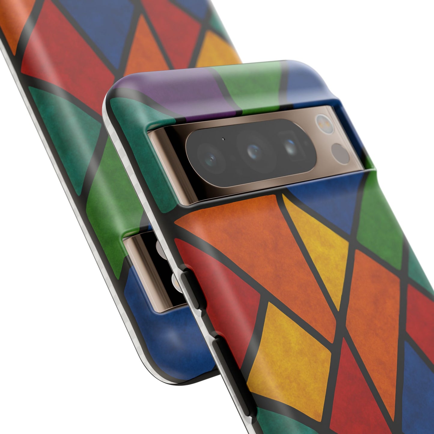 Colorful Phone Case, Stained Glass Pattern, Artistic Phone Cover, Unique Smartphone Protection, Vibrant Gift for All Occasions