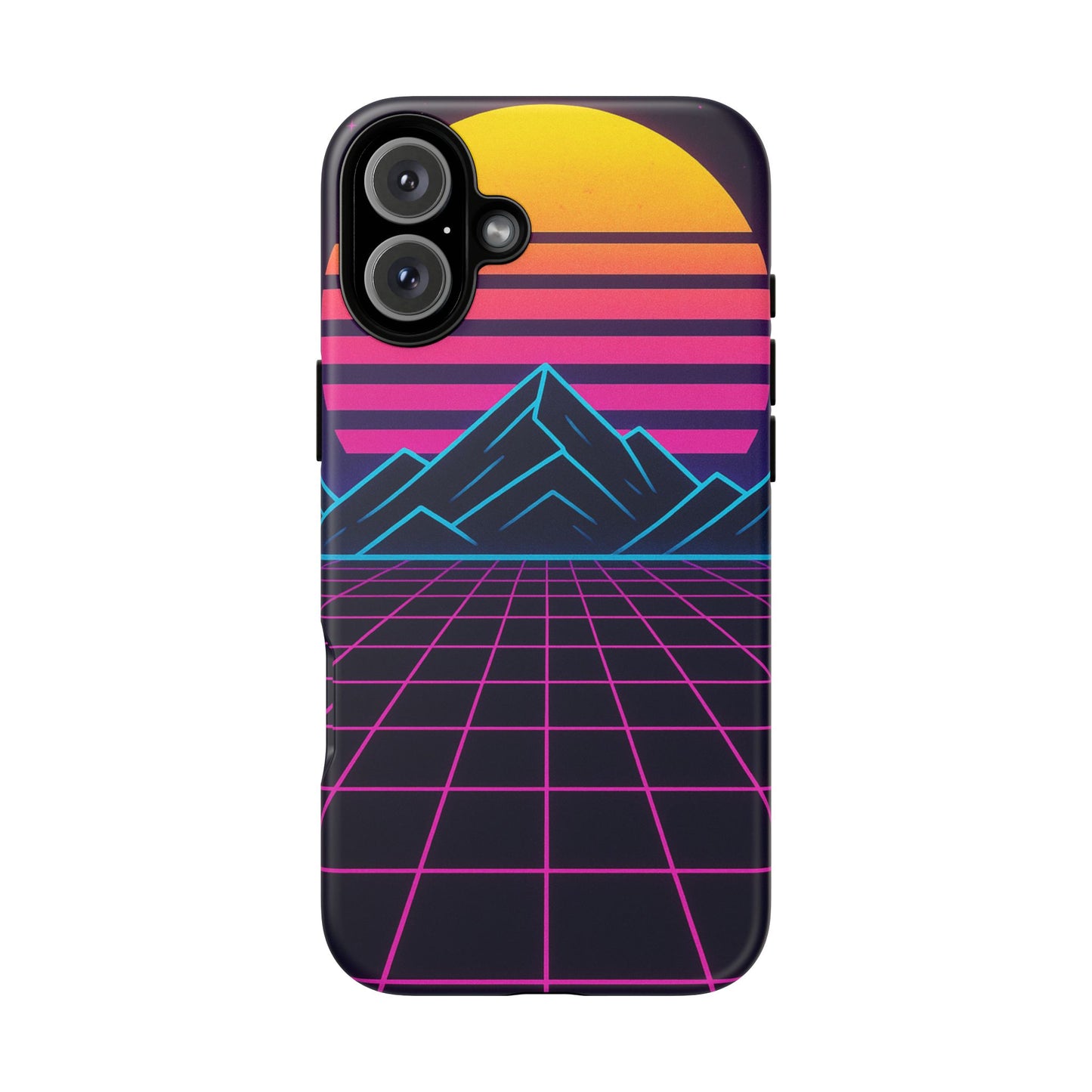 Retro Sunset Phone Case, Vintage Neon Case, 80s Aesthetic Cover, Gift for Tech Lovers, Unique Phone Accessories