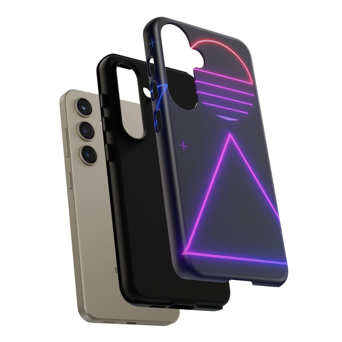 Retro Neon Phone Case, Tough Cases for iPhone, 80s Aesthetic Phone Cover, Abstract Neon Design, Gift for Tech Lovers
